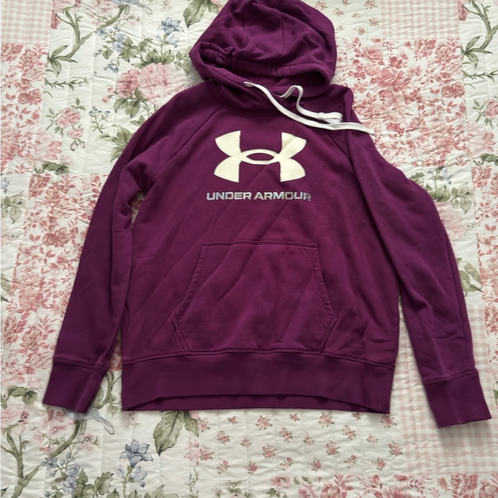 Under Armour Plum Hooded Sweatshirt with White Logo
